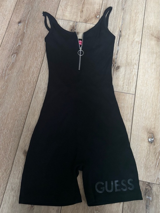 Guess Pants - GUESS Black Sleeveless Zip-Front One Piece Bodysuit